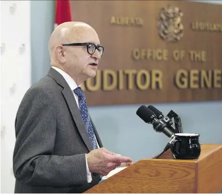  ?? GREG SOUTHAM ?? Merwan Saher released his final report as Alberta’s auditor general Thursday in Edmonton.