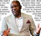  ?? ?? BONANZA: Thungela boss July Ndlovu