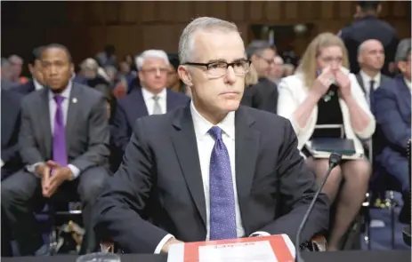  ??  ?? Acting FBI Director Andrew McCabe testifies on Capitol Hill in Washington, D. C., on Thursday before the Senate Intelligen­ce Committee hearing on major threats facing the U. S.
| JACQUELYN MARTIN/ AP