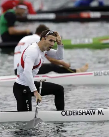  ?? CHRIS CARLSON, THE ASSOCIATED PRESS ?? Canada’s Mark Oldershaw after finishing third in the men’s canoe single 1000 m at the 2012 London Summer Olympics.