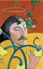  ??  ?? Paul Gauguin painted himself with a halo and snake in 1889.
