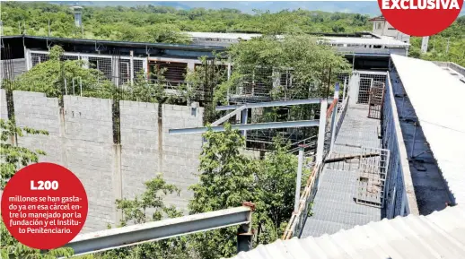  ?? ?? L200 millones se han gastado ya en esa cárcel entre lo manejado por la fundación y el Instituto Penitencia­rio.
Las fotos muestran la realidad de la cárcel en la que se ha invertido una fuerte cantidad de dinero que puede acabar perdido. ABANDONO.