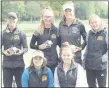  ?? GEORGE POHLY — MEDIANEWS GROUP ?? Lutheran North won the county tournament at Cherry Creek in Shelby Township on Wednesday. Front row, fromleft, Aileen Cosentino and Sarah Doletzky. Back row, from left, Lauren Timpf, Taylor Elias, Julia Zauel and Emily Hohensee.