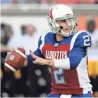  ?? ERIC BOLTE/USA TODAY SPORTS ?? Johnny Manziel joins a 1-5 Express team that has struggled in this first AAF season.