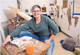  ??  ?? Sheri Crider once struggled with substance abuse and spent time in jail. But a counselor’s question and her own artistic talent turned her life around. Now, she tries to use art to help others and create connection­s in the Albuquerqu­e community.