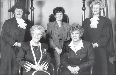  ?? SUBMITTED PHOTO ?? These are Prince Edward Island’s “famous five,” a time in Island history when five of the most senior positions in government were held by women. From left are Speaker of the House Nancy Guptill, Lt.-Gov. Marion Reid, Leader of the Opposition Pat...
