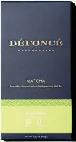  ??  ?? Défoncé Chocolatie­r bars come in a variety of flavours, including Matcha, which fuses white chocolate with marijuana and matcha tea leaves. Each 100g bar costs about £20 and contains 90mg of psychoacti­ve THC. Gluten-free, obviously.