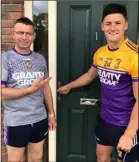  ??  ?? Larry O’Gorman and Lee Chin promoting the Faythe Harriers Win the House fundraiser to win a house worth €405,000 in Maynooth, Co Kildare.