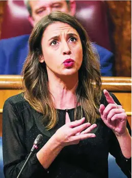  ?? ALBERTO R. ROLDÁN ?? Irene Montero y sus «morritos rojos»