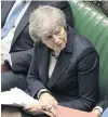  ??  ?? Britain’s Prime Minister Theresa May in the House of Commons, London. — AP