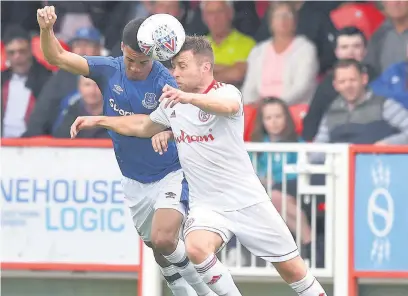  ??  ?? Jordan Clark in action against Everton in this month’s pre-season friendly