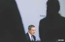  ?? REUTERS ?? ECB President Mario Draghi listed the euro’s successes while admitting that not all have benefited equally from it.