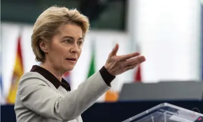  ??  ?? ‘Ursula von der Leyen, president of the European commission, spoke dismissive­ly of Boris Johnson’s notion of an “Australia-style” deal.’ Photograph: Patrick Seeger/EPA