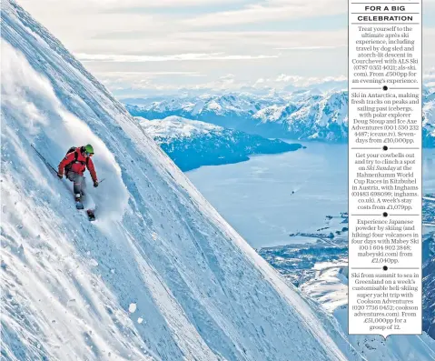  ?? ?? Aiming high: the Chugach range in Valdez, Alaska, offers plenty of ‘premiere decents’ – a chance for ambitious skiers ‘to put first tracks down a run before any other human being’