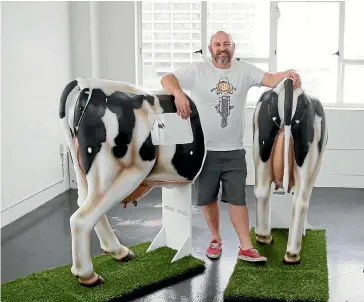  ?? PHOTOS: MARK TAYLOR/STUFF ?? Holsim director Mike Williams began producing cow mannequins for Livestock Improvemen­t Corporatio­n five years ago and has been producing the fibreglass and silicon animals for countries as far away as Poland and Ukraine.