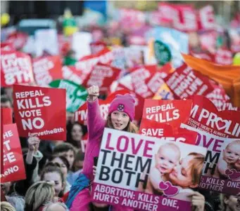  ??  ?? ‘Rally for Life’ in Dublin, supporting a ‘No’ vote.