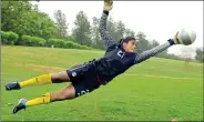  ??  ?? Goalkeeper Aditi Chauhan.