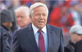  ?? STEW MILNE/USA TODAY SPORTS ?? Patriots owner Robert Kraft, who issued an apology before arriving in Phoenix, didn’t utter a public word during the meetings.