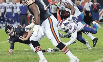  ?? BRIAN CASSELLA TRIBUNE NEWS SERVICE FILE PHOTO ?? Chicago Bears quarterbac­k Tyler Bray has probably found his place in football — seven seasons out of college — but should fans be subjected to his down and out play every summer? Phil Rosenthal thinks not.