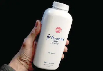  ?? — Reuters ?? A bottle of Johnson’s Baby Powder is seen in a photo illustrati­on taken in New York.