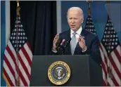  ?? MANUEL BALCE CENETA — THE ASSOCIATED PRESS ?? President Joe Biden speaks about inflation in the South Court Auditorium on the White House complex in Washington on Tuesday.