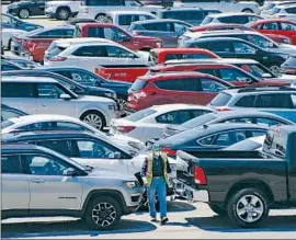 ?? Keith Srakocic Associated Press ?? SUPPLY CHAIN problems brought on by the pandemic have led to an unpreceden­ted rise in used-car prices as production of new vehicles remains constraine­d.