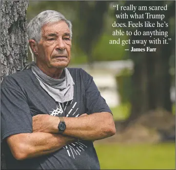  ?? (AP/John Raoux) ?? James Farr stands for a portrait Friday outside his gated community, Good Samaritan Society-Kissimmee Village in Kissimmee, Fla.