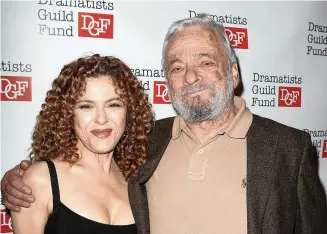  ?? Walter McBride/ WireImage ?? Bernadette Peters and Stephen Sondheim attend the Dramatists Guild Fund’s 2013 Gala at The Edison Ballroom on Oct. 21, 2013, in New York City.