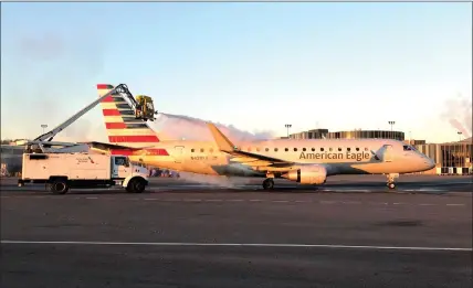  ?? FILE — PHOTO PROVIDED ?? An American Airlines jet prepares for takeoff at Albany Internatio­nal Airport