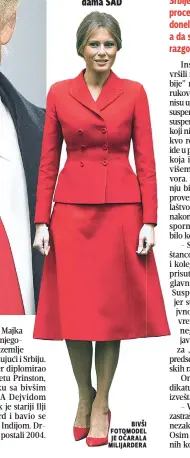  ??  ?? Melanija Tramp je deo “porodične administra­cije”: Slovenka koja je postala prva dama SAD bivši fotomodel je oČarala milijarder­a