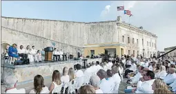  ?? CARLOS GIUSTI/AP ?? Hundreds attend a remembranc­e ceremony Thursday in San Juan, Puerto Rico.