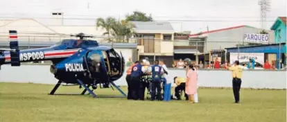  ?? KEYNA CALDERÓN ?? El pequeño fue llevado el 1 de agosto del 2016 en helicópter­o al Hospital de Niños.