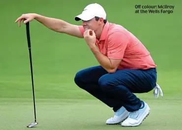  ??  ?? Off colour: McIlroy at the Wells Fargo