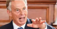  ?? -AFP file photo ?? SPELLING OUT: Britain’s former prime minister Tony Blair last week challenged Prime Minister Theresa May’s plan to launch Brexit process next month and exit in two years whatever the European Union offers.