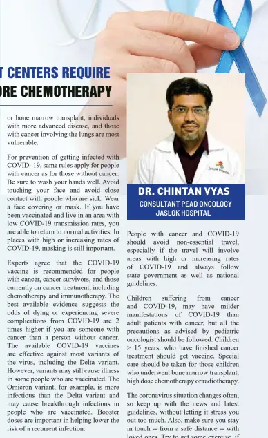  ?? ?? DR. CHINTAN VYAS
CONSULTANT PEAD ONCOLOGY JASLOK HOSPITAL