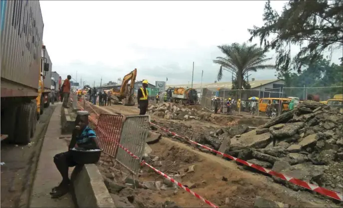  ??  ?? Time for vital remediatio­n; preliminar­y work at Wharf Road, Apapa, Lagos