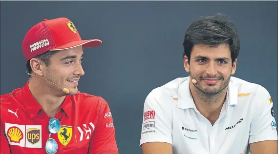  ?? FOTO: EFE ?? Charles Leclerc y Carlos Sainz formarán una dupla joven llena de ambición a partir de 2021, con la que Ferrari quiere volver a lo más alto de la Fórmula 1