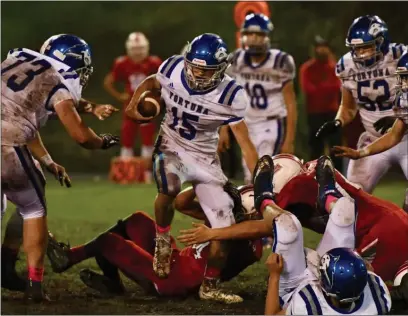  ?? JOSE QUEZADA, HUMEDIA — FOR THE TIMES-STANDARD ?? The final game week of the Humboldt-Del Norte League’s football schedule will pit the only undefeated teams of the season, Eureka High and Fortuna High, against each other.