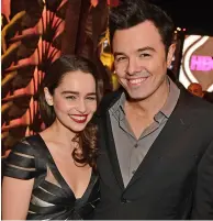  ??  ?? Below: Emilia with former boyfriend Family Guy creator Seth Macfarlane