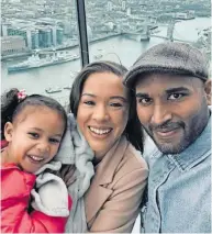  ?? SUPPLIED ?? KERZIA and Kushail Chetty with their daughter, Summer, have moved to London. |