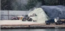  ?? BOB TYMCZYSZYN THE ST. CATHARINES STANDARD ?? Clinker dust piles on the west bank of the Welland Canal just north of Lock 1 are shown in this June file photo.