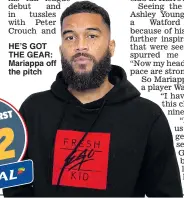  ??  ?? HE’S GOT THE GEAR: Mariappa off the pitch