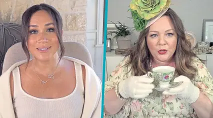  ?? ?? Melissa Mccarthy trades gags with Meghan Markle during a video call to promote women returning to work