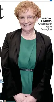  ??  ?? ‘fiscal limits’: Ambassador Anne Barrington