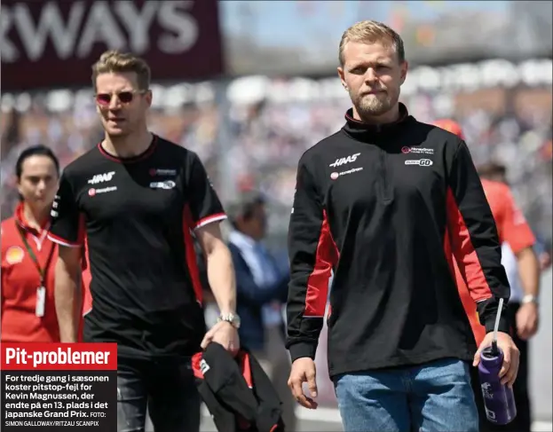  ?? FOTO: SIMON GALLOWAY/ RITZAU SCANPIX ?? Pit- problemer
For tredje gang i sæsonen koster pitstop- fejl for Kevin Magnussen, der endte på en 13. plads i det japanske Grand Prix.