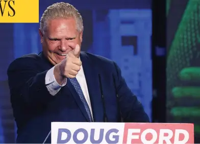  ?? NATHAN DENETTE / THE CANADIAN PRESS FILES ?? A year ago, Doug Ford was a has-been. Now he’s one of Canada’s most powerful politician­s.