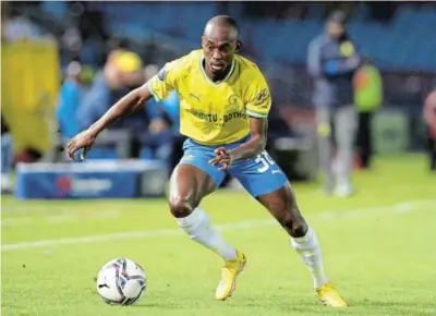  ?? Picture: LEFTY SHIVAMBU ?? NOT EASY: Peter Shalulile could be back for Sundowns against Pirates.