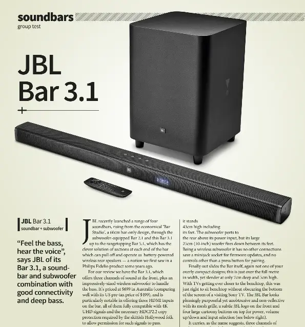 JBL BAR  soundbar+subwoofer - PressReader