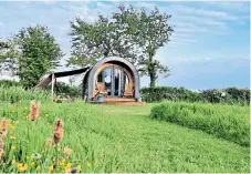  ??  ?? The pod at Stackpole Under the Stars is ideal for those wary of sleeping in a field