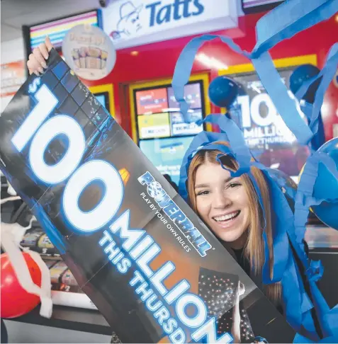  ?? Picture: GLENN FERGUSON ?? GAME CHANGER: Beth McLaughlin from Manifold News, Lotto and Gifts prepares for tonight’s $100m Powerball jackpot, which equals the largest amount up for grabs in Australian lotto history.